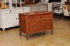 French 1790s Louis XVI Period Cherry Three Drawer Commode with Fluted Side Posts - 3491324