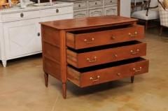 French 1790s Louis XVI Period Cherry Three Drawer Commode with Fluted Side Posts - 3491328