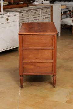 French 1790s Louis XVI Period Cherry Three Drawer Commode with Fluted Side Posts - 3491334