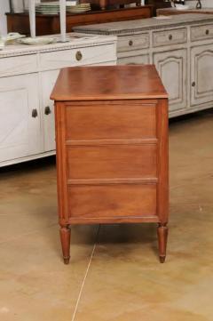 French 1790s Louis XVI Period Cherry Three Drawer Commode with Fluted Side Posts - 3491479