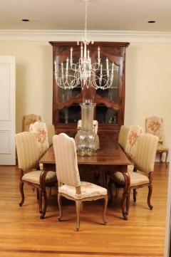 French 1790s Walnut Buffet Deux Corps with Glass Doors and Carved Motifs - 3451052