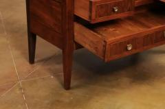 French 1790s Walnut and Cherry Slant Front Desk with Marquetry Geometric Decor - 3544468