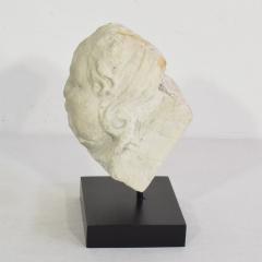 French 17th 18th Century Carved Stone Angel Head Ornament - 4119457