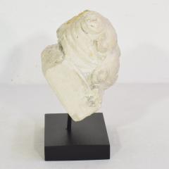 French 17th 18th Century Carved Stone Angel Head Ornament - 4119468