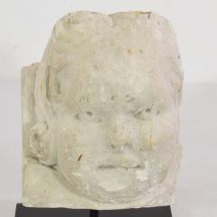 French 17th 18th Century Carved Stone Angel Head Ornament - 4119480