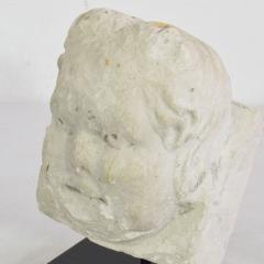 French 17th 18th Century Carved Stone Angel Head Ornament - 4119484