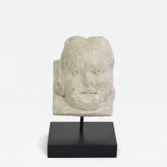 French 17th 18th Century Carved Stone Angel Head Ornament - 4242212