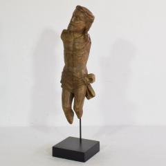 French 17th Century Weathered Carved Oak Christ Fragment - 4119329