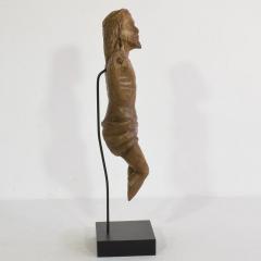 French 17th Century Weathered Carved Oak Christ Fragment - 4119332