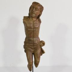French 17th Century Weathered Carved Oak Christ Fragment - 4119352