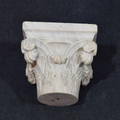 French 18 19th Century Carved White Marble Neoclassical Capital - 4119770