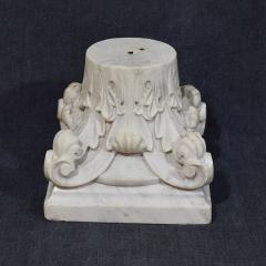 French 18 19th Century Carved White Marble Neoclassical Capital - 4119851