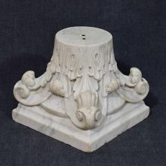 French 18 19th Century Carved White Marble Neoclassical Capital - 4119895