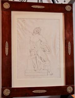 French 1820s Pen and Ink Study in 1830s French Charles X Frame - 543784