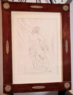 French 1820s Pen and Ink Study in 1830s French Charles X Frame - 543785