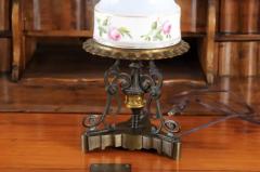 French 1820s Porcelain Oil Lamp Transformed into a Table Lamp Wired for the US - 3485420