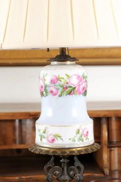 French 1820s Porcelain Oil Lamp Transformed into a Table Lamp Wired for the US - 3485438