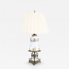 French 1820s Porcelain Oil Lamp Transformed into a Table Lamp Wired for the US - 3487712