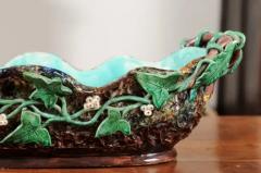 French 1850s Barbotine Majolica Jardini re by Thomas Sargent with Floral D cor - 3420350