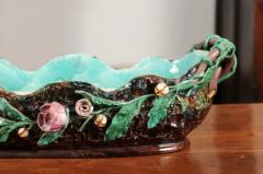 French 1850s Barbotine Majolica Jardini re by Thomas Sargent with Floral D cor - 3420414