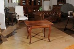 French 1860s Louis XV Style Walnut Side Table with Hoofed Feet and Single Drawer - 3417103