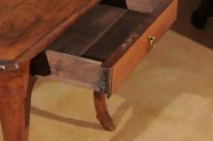 French 1860s Louis XV Style Walnut Side Table with Hoofed Feet and Single Drawer - 3417114