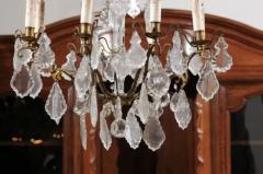 French 1860s Napoleon III Eight Light Crystal Chandelier with Brass Accents - 3424149