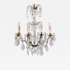 French 1860s Napoleon III Eight Light Crystal Chandelier with Brass Accents - 3435399