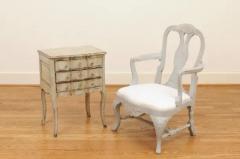 French 1880s Rococo Style Three Drawer Bedside Chest with Serpentine Front - 3461468