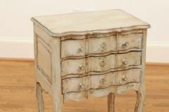French 1880s Rococo Style Three Drawer Bedside Chest with Serpentine Front - 3461484