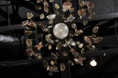 French 1890s Eight Light Steel Chandelier with Clear and Smoky Crystals - 3424214