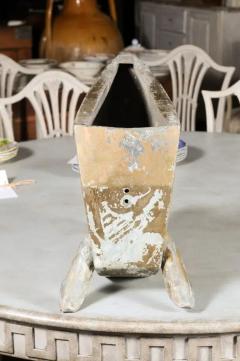 French 1890s Gilded Zinc Horse Head Sculpture with Angular Traits and Patina - 3491505