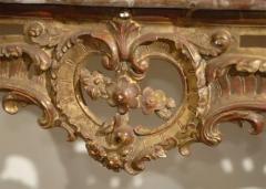 French 1890s Rococo Style Carved Giltwood Console Table with Floral D cor - 3414935
