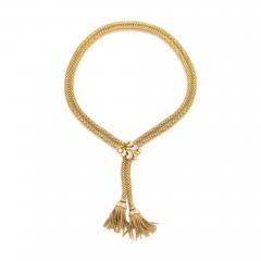 French 18K Gold Rope Necklace c 1940s - 175404