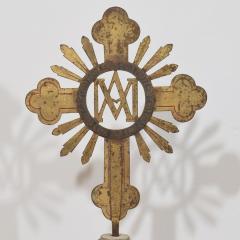 French 18th Century Baroque Gilded Metal Procession Cross - 4108970