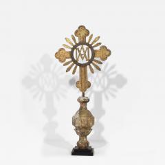 French 18th Century Baroque Gilded Metal Procession Cross - 4177104