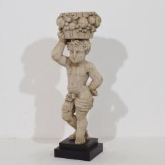 French 18th Century Baroque Hand Carved Oak Caryatid Figure - 4485971