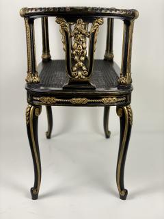 French 18th Century Carved Ebonized Window Bench with Gilded Accents France - 2178383