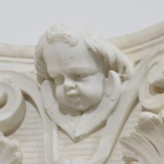 French 18th Century Carved White Marble Capital With Angel Head - 4111800