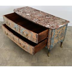 French 18th Century Commode with Original Paint and Marble Top - 4589847