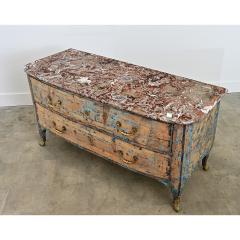 French 18th Century Commode with Original Paint and Marble Top - 4589852