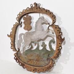 French 18th Century Forged Iron Folk Art Baroque Tavern Sign - 4109179