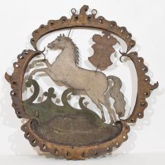 French 18th Century Forged Iron Folk Art Baroque Tavern Sign - 4109182