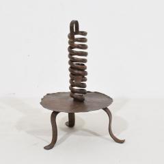 French 18th Century Hand Forged Iron Rat De Cave Candleholder - 4114357