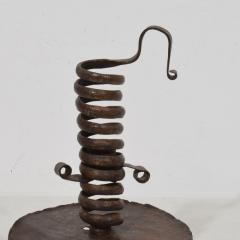 French 18th Century Hand Forged Iron Rat De Cave Candleholder - 4114471