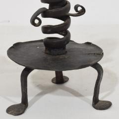 French 18th Century Hand Forged Iron Rat De Cave Candleholder - 4114491