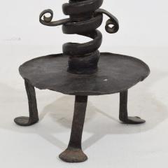 French 18th Century Hand Forged Iron Rat De Cave Candleholder - 4114545