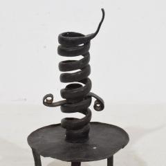 French 18th Century Hand Forged Iron Rat De Cave Candleholder - 4114548