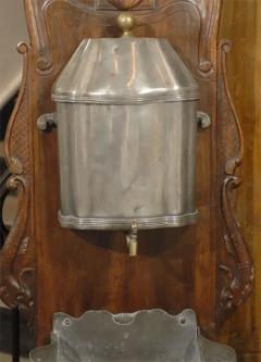 French 18th Century Louis XV Period Pewter Lavabo Mounted on Walnut Stand - 3417143