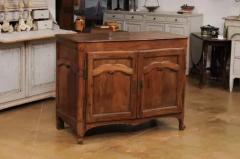 French 18th Century Louis XV Period Walnut Buffet with Carved Scrolling Motifs - 3555856